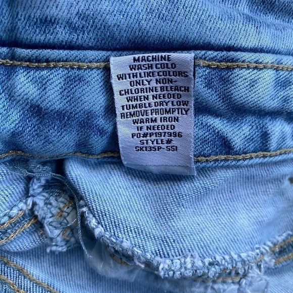 ALMOST Famous Button Front High Waisted Denim Jean Mini Skirt | Size 13 - Picture 7 of 7